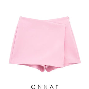 Solid High Waist Skort Pink / Xs Skirts