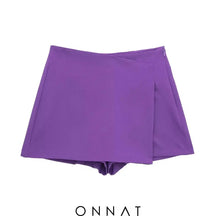 Solid High Waist Skort Purple / Xs Skirts