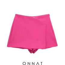 Solid High Waist Skort Rose Red / Xs Skirts