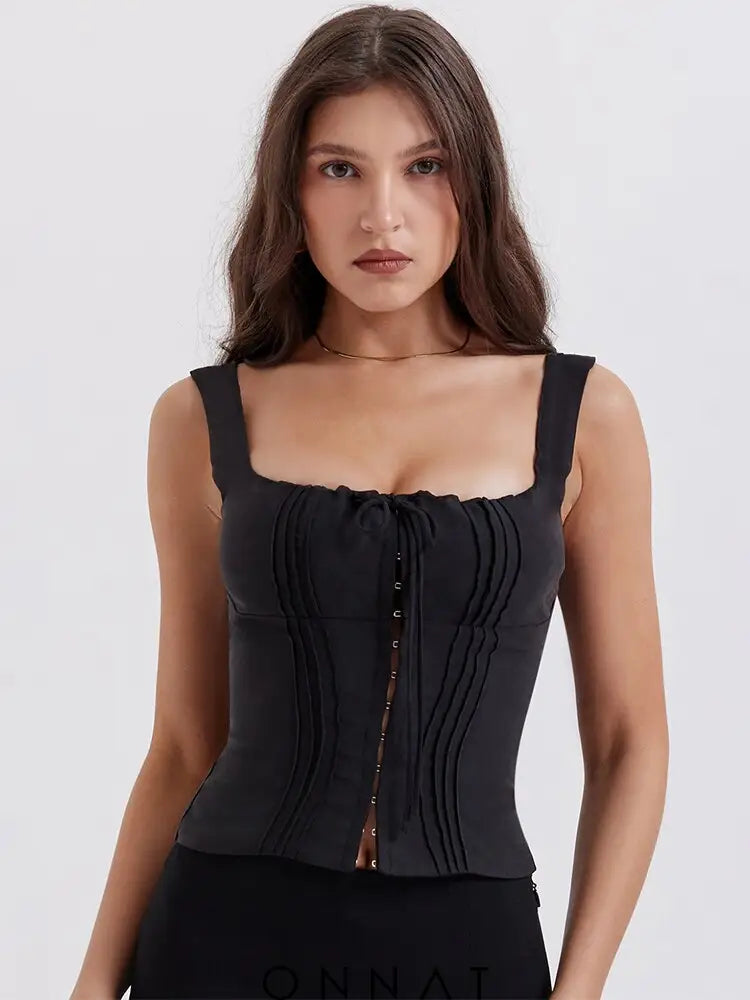 Strappy Hook Corset Top Shirts