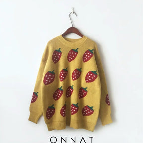 Strawberry Print Sweater Sweaters & Cardigans