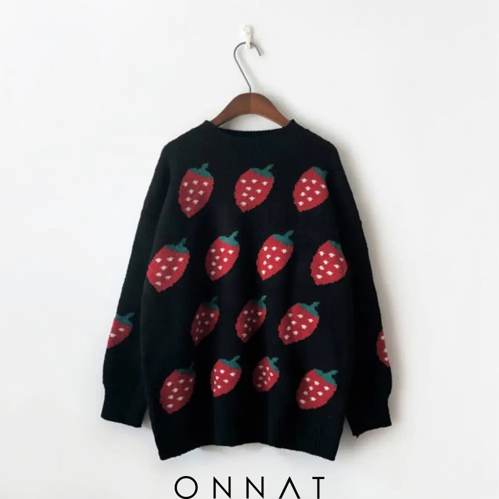 Strawberry Print Sweater Sweaters & Cardigans