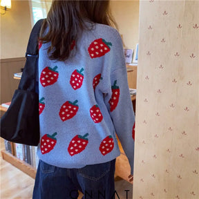 Strawberry Print Sweater Sweaters & Cardigans