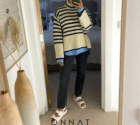 Stripe Lose Sweater Sweaters & Cardigans