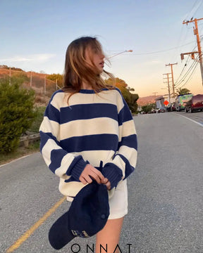 Striped Knitted Sweater Sweaters & Cardigans