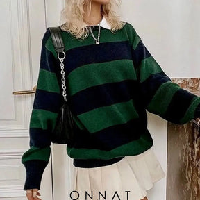 Striped Knitted Sweater Sweaters & Cardigans