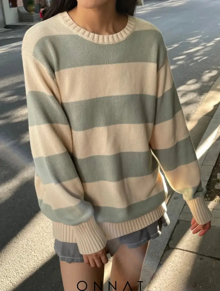 Striped Knitted Sweater Sweaters & Cardigans