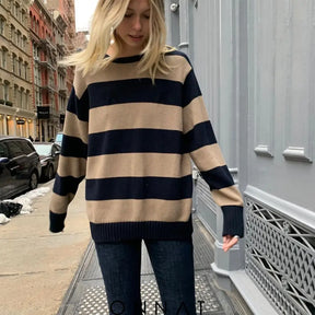 Striped Knitted Sweater Sweaters & Cardigans