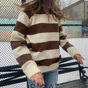 Striped Knitted Sweater Sweaters & Cardigans