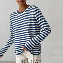 Striped Loose Sweater Kendall Blue / One Size Sweaters & Cardigans