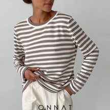 Striped Loose Sweater Kendall Brown / One Size Sweaters & Cardigans