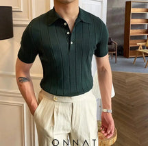 Striped Polo Shirt Green / M Menswear