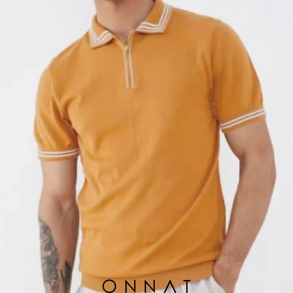 Stripped Polo T-Shirt Orange / M Menswear