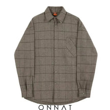 Thick Woolen Plaid Shirt Khaki / M Menswear