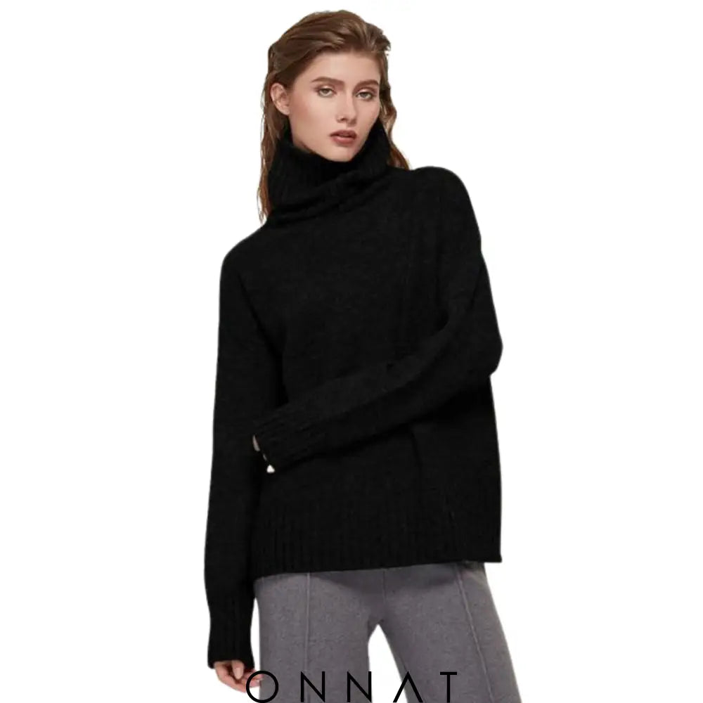 Turtleneck Serena Sweater One Size / Black Sweaters & Cardigans