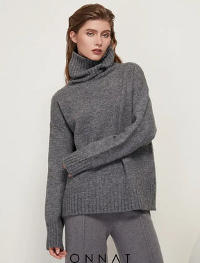 Turtleneck Serena Sweater One Size / Dark Gray Sweaters & Cardigans