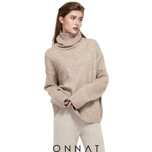 Turtleneck Serena Sweater One Size / Khaki Sweaters & Cardigans