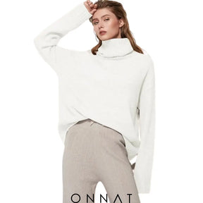 Turtleneck Serena Sweater One Size / White Sweaters & Cardigans