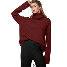 Turtleneck Serena Sweater One Size / Wine Red Sweaters & Cardigans