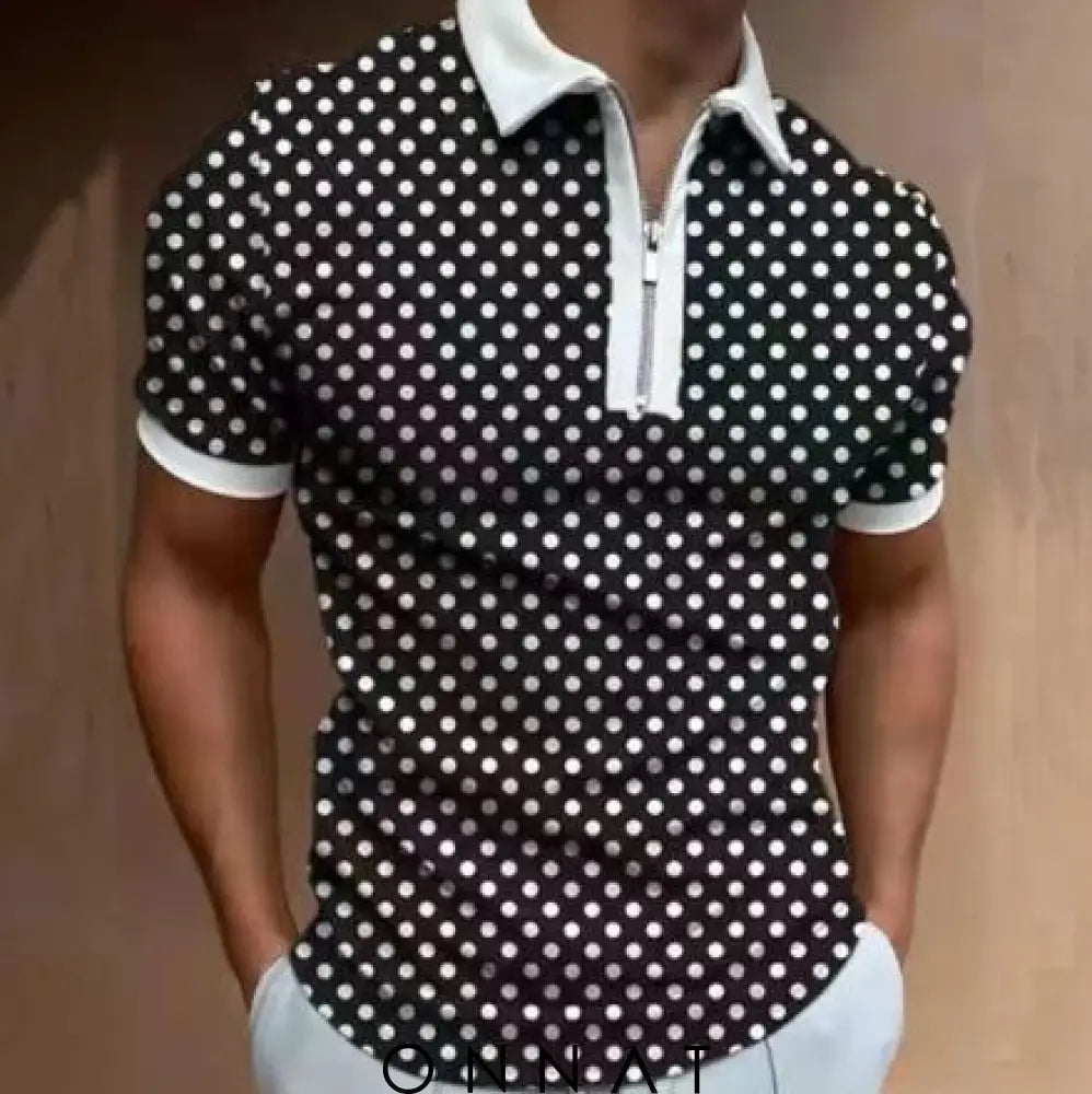 Versatile Modern T-Shirt Black Polka Dots / M Menswear