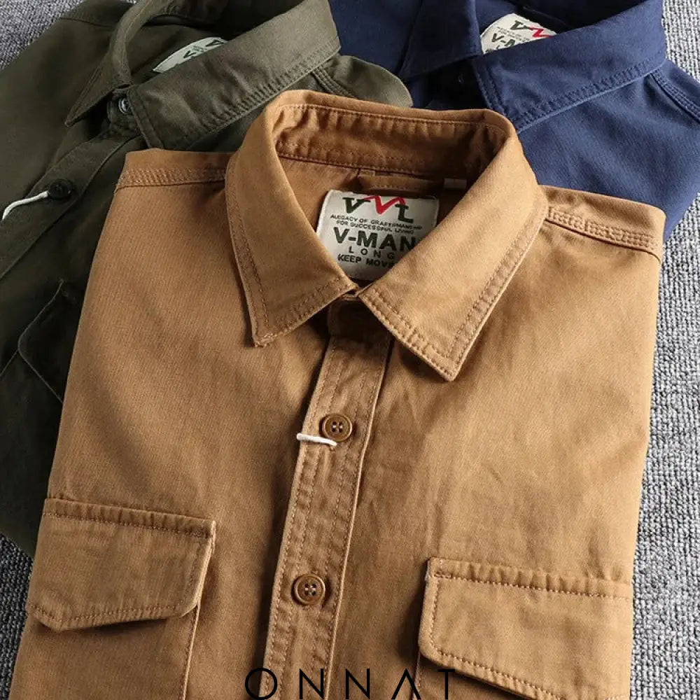 Vintage Cargo Long Sleeve Shirt Menswear