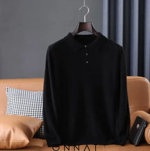 Vintage Solid Cashmere Polo Black / Medium Menswear