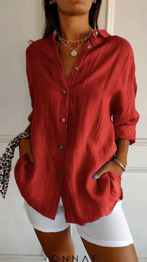 Whitley Onnat - Elegante Blouse Rood / S Tops