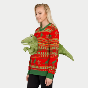 Dino Claus Ugly Sweater – Unleash the Holiday Beast!