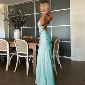 Diamond Cut-Out Backless Maxi Dress